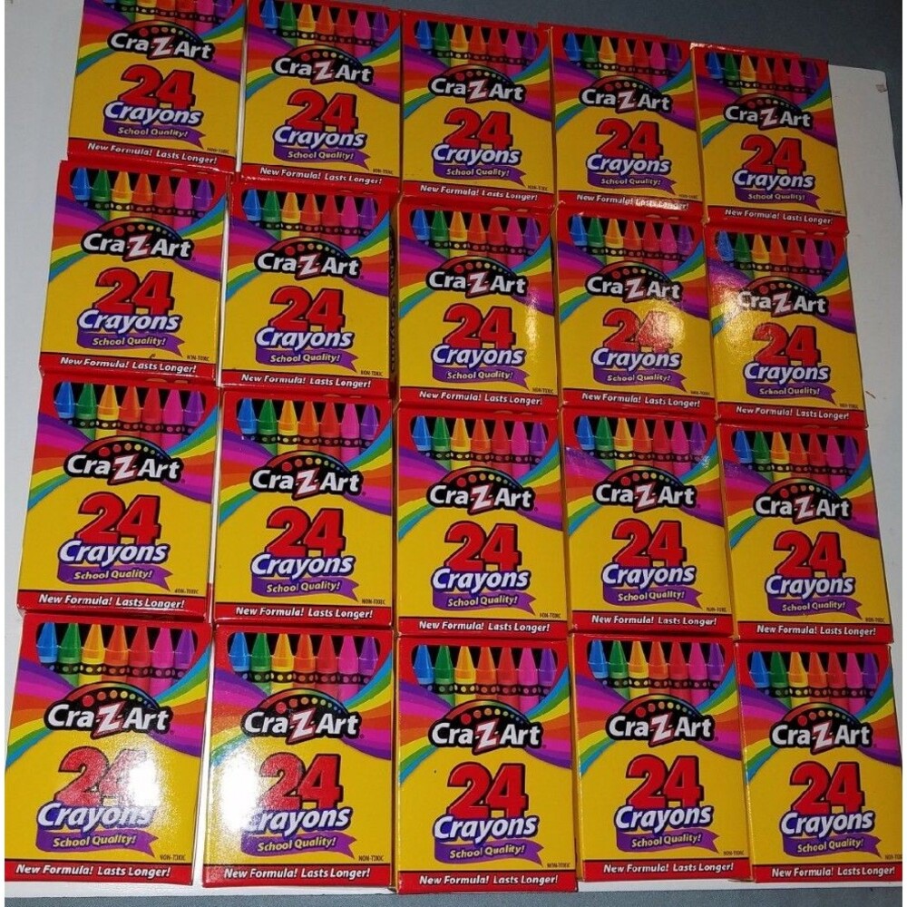 Cra-Z-Art Crayons 20 boxes of 24 colors crayon color school supplies lot new